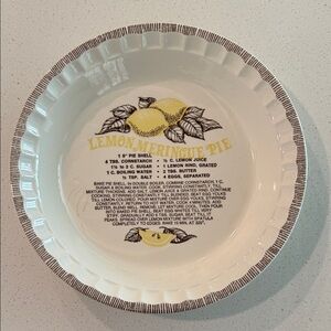 Lemon Meringue Pie Ceramic Dish